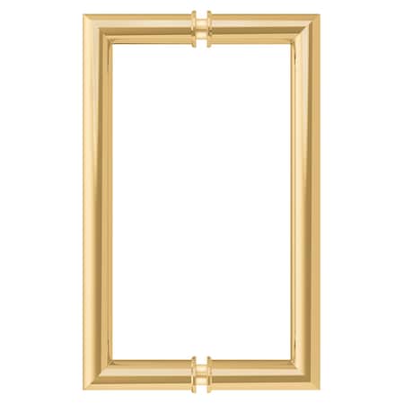 CRL MT8X8ULBR Unlacquered Brass 8" MT Series Round Tubing Mitered Corner Back-to-Back Pull Handle